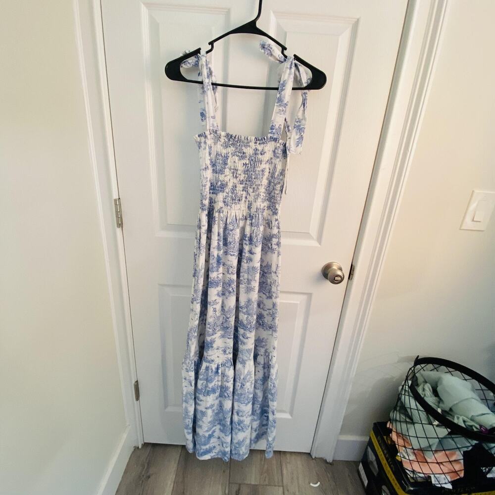 Blue and White Midi Dress - Picture 4 of 6